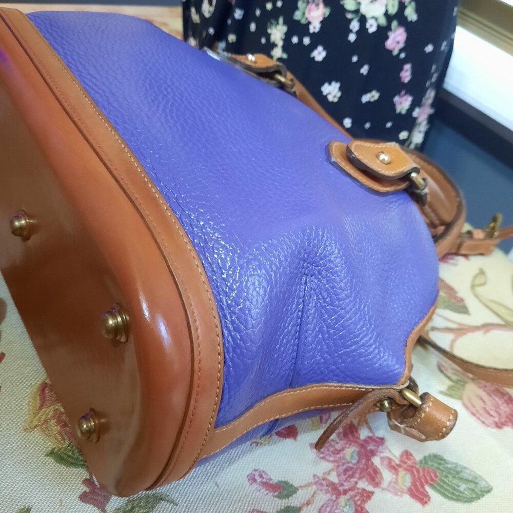 Vintage Dooney & Bourke Norfolk Hand Painted Violet Purple Satchel - Picture 6 of 15